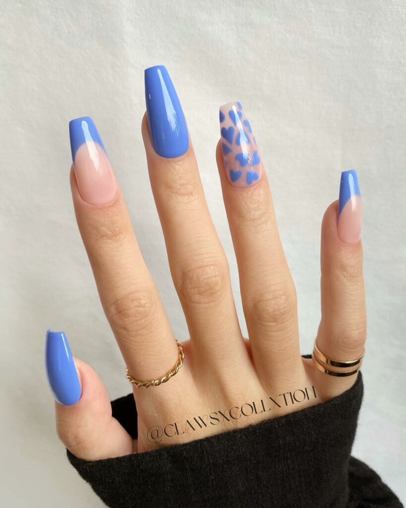 February Blue Coffin Nails