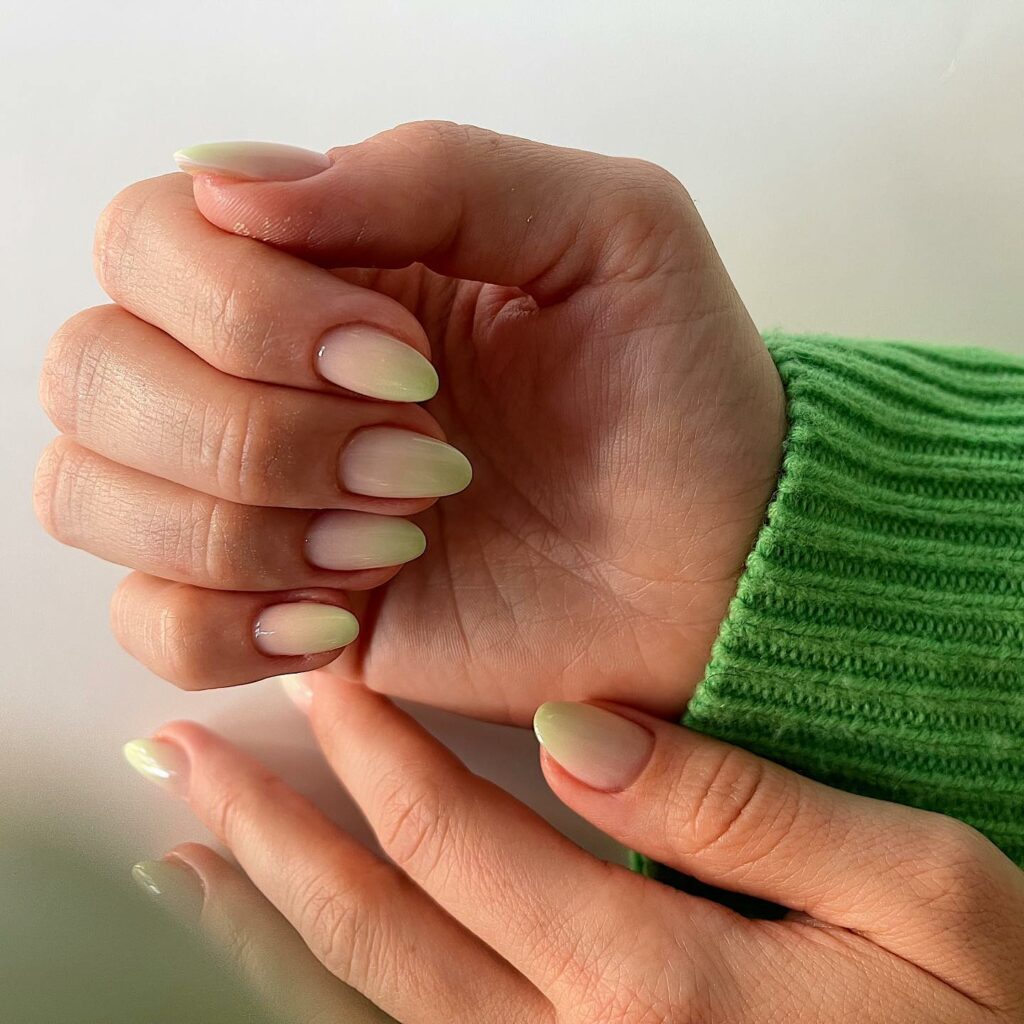 Lime Green Ombre Small Nails