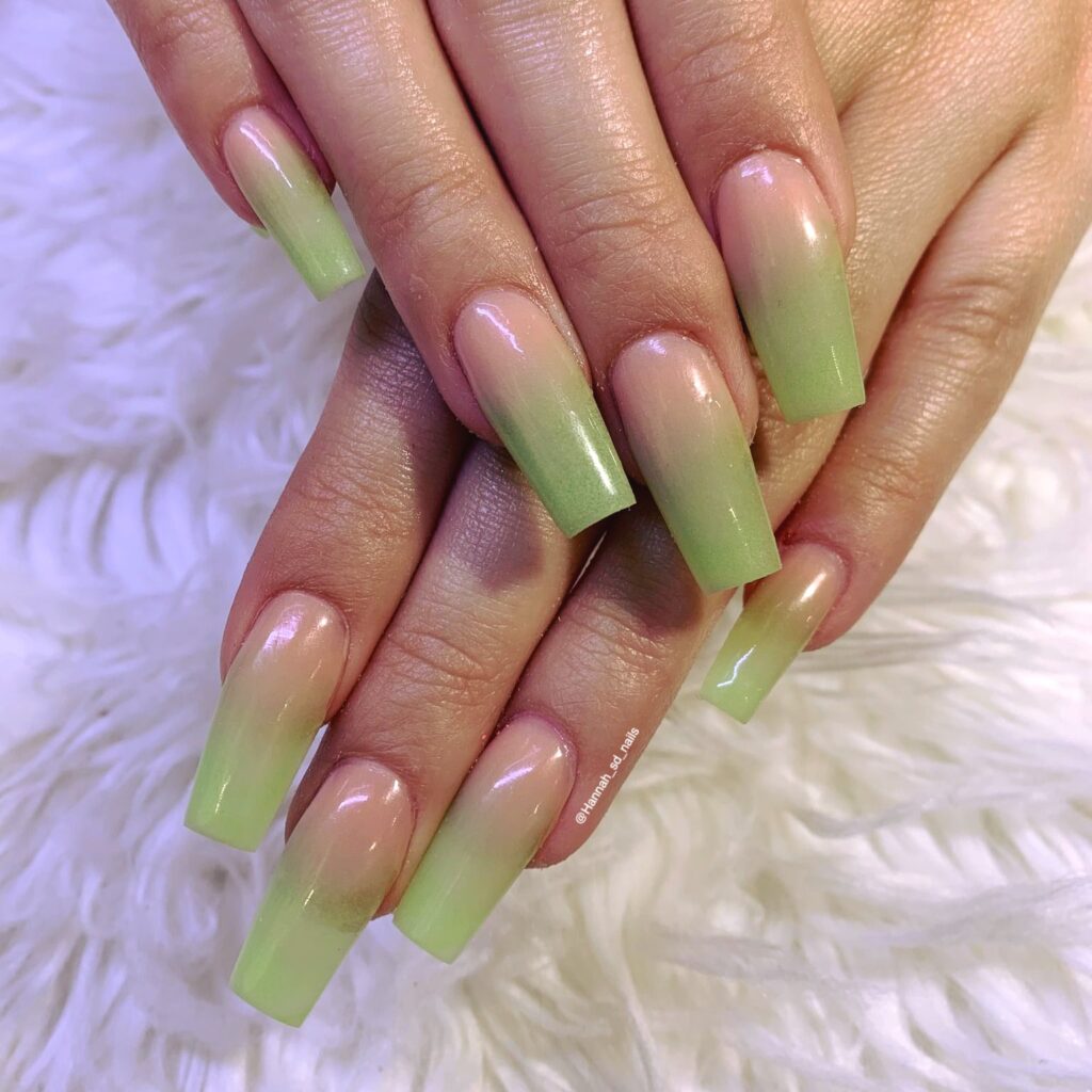 Lime Green Ombre Nails