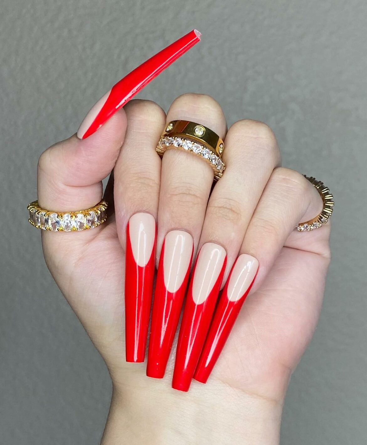 Go Bold with 40 Red Coffin Nail Designs in 2024