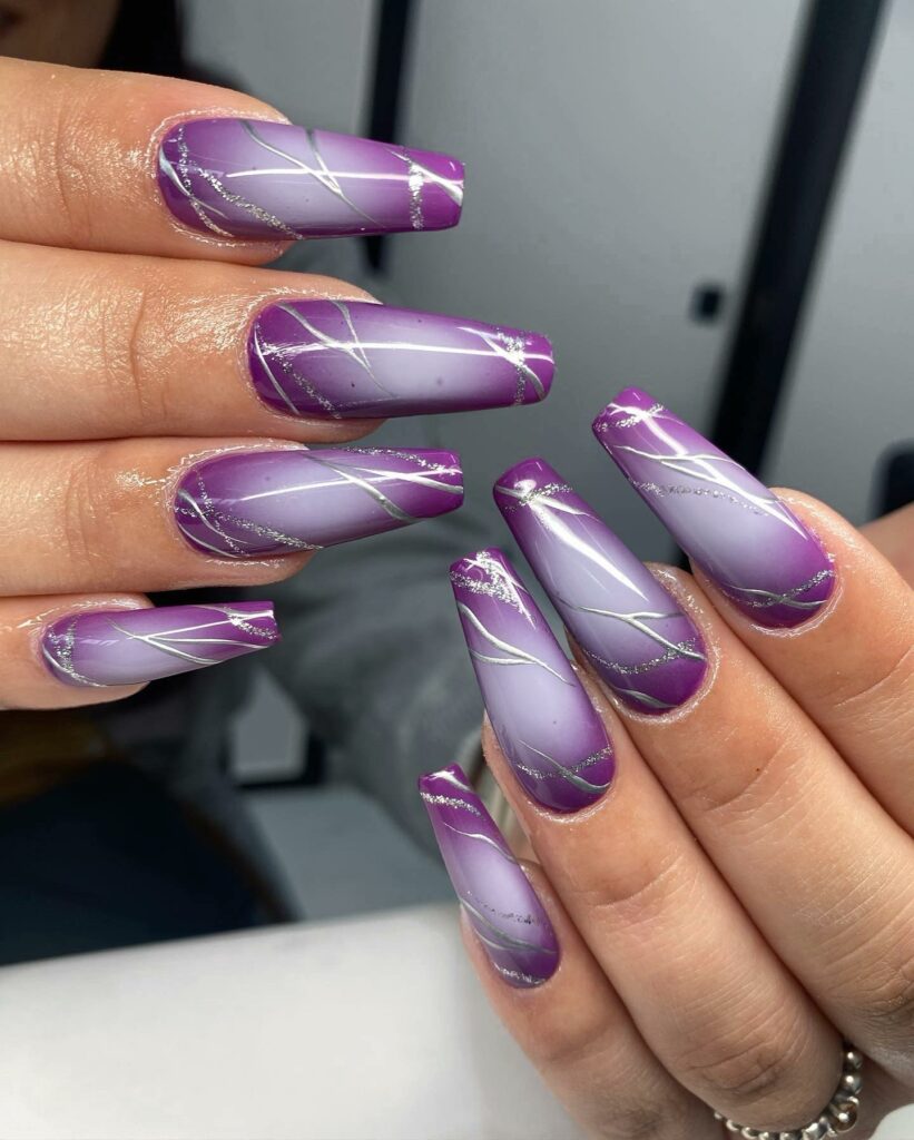 Aura Purple Nail With Silvers