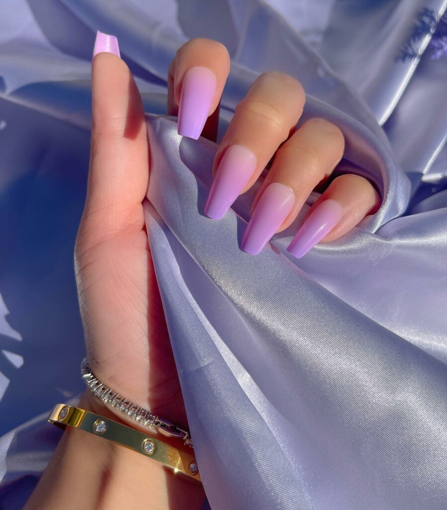 Matte Purple Ombre Nail 