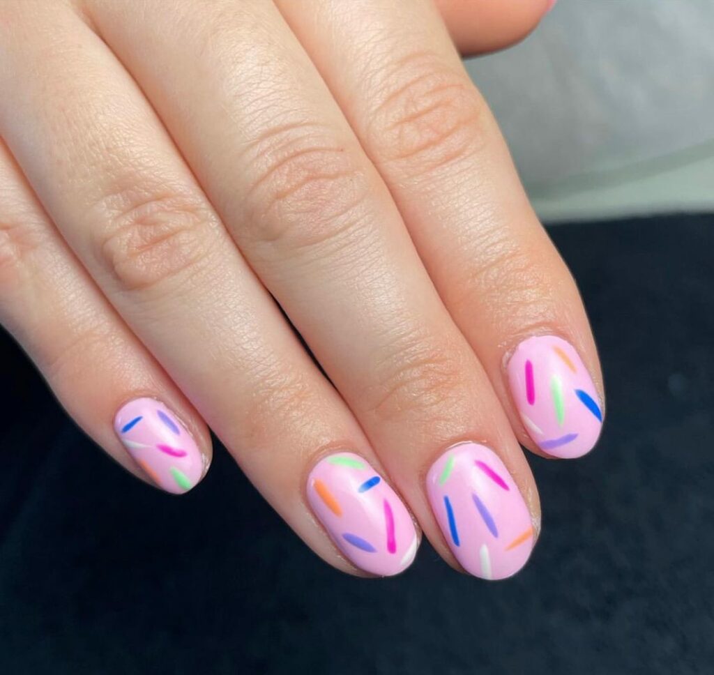 Rainbow Sprinkles Nails