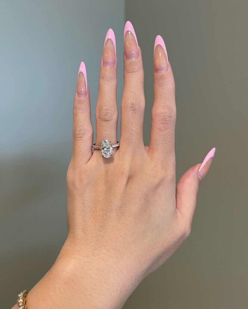 Long French Pink Nail