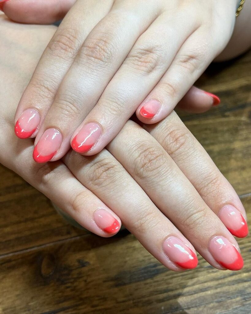 Coral French Nails