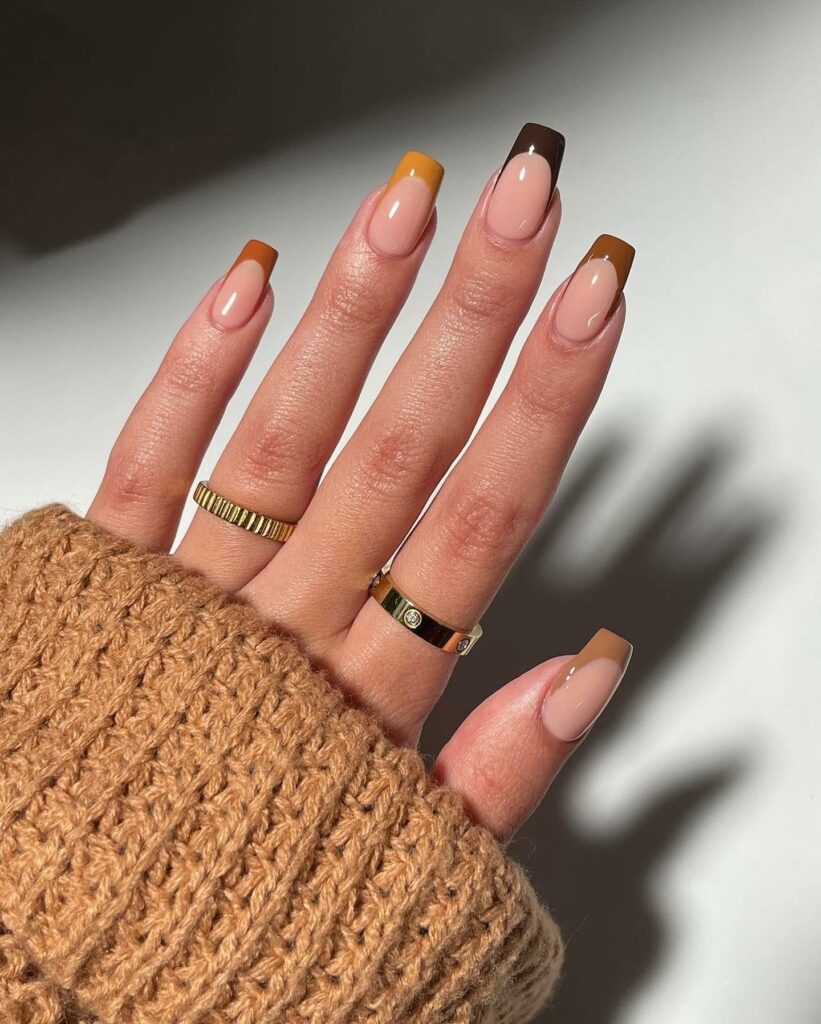 Brown Ombre French Tips Nail
