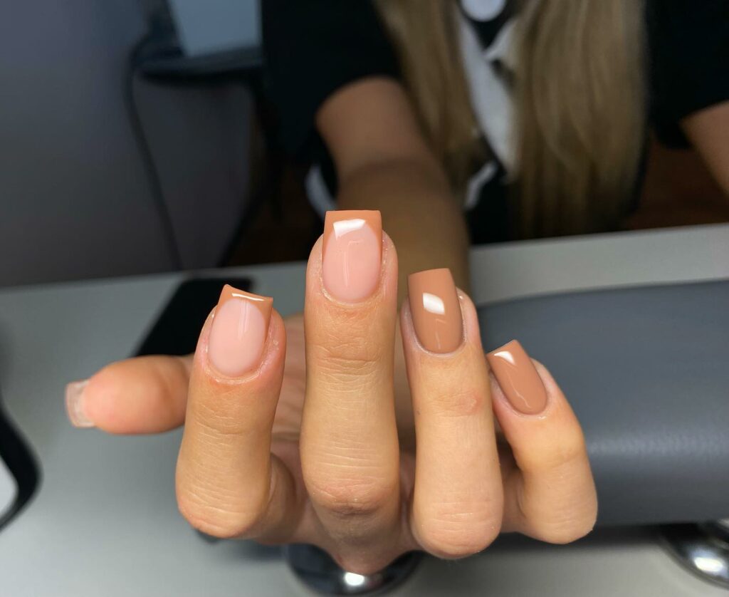 Light Brown French Nail