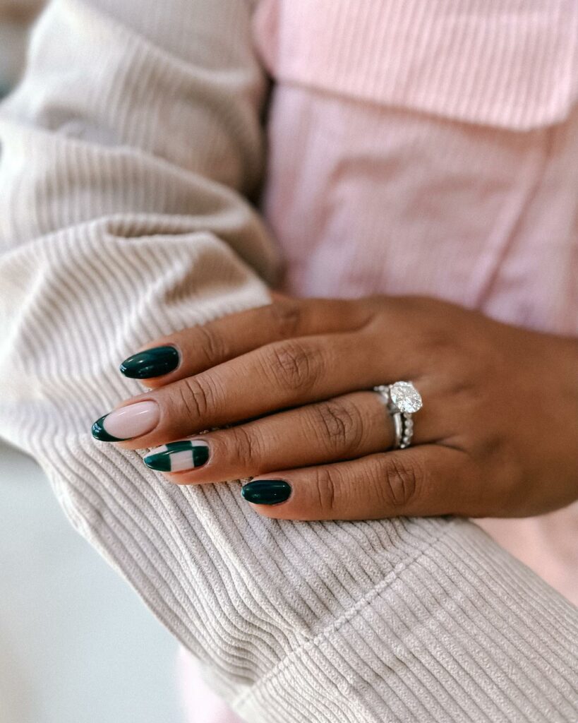 Metallic Green Engagement Nail