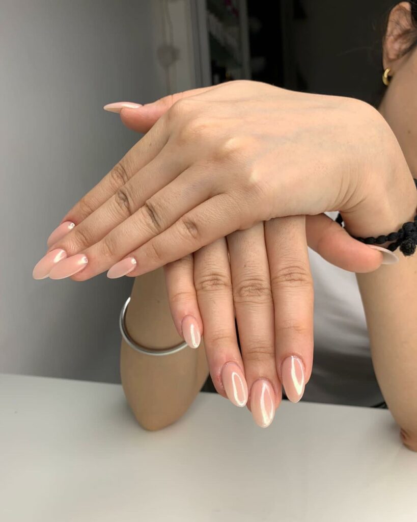 Almond Nude Nails