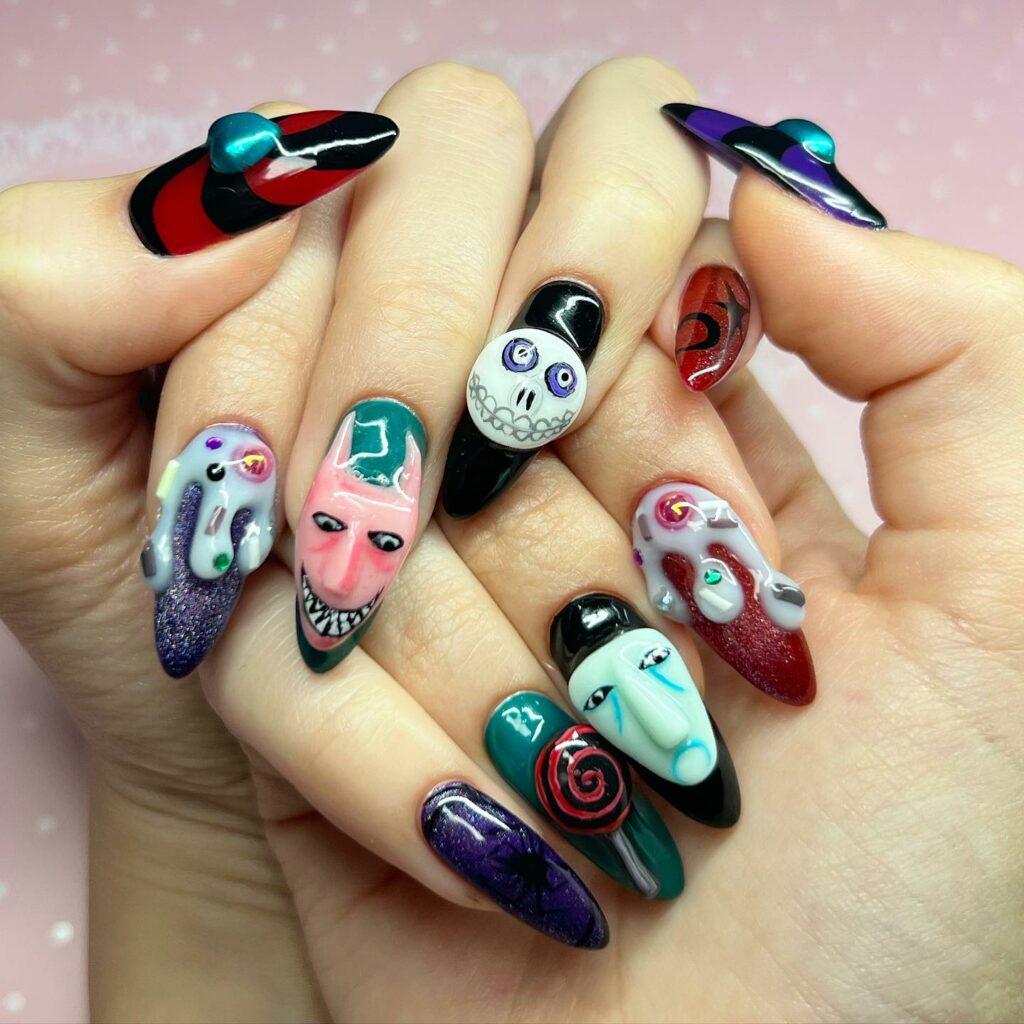 3D Classic Nightmare Before Christmas Nails