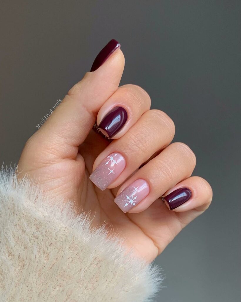 Short Square Winter Nails