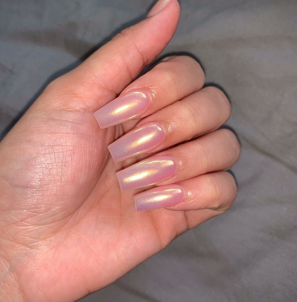 Coffin Nude Nails