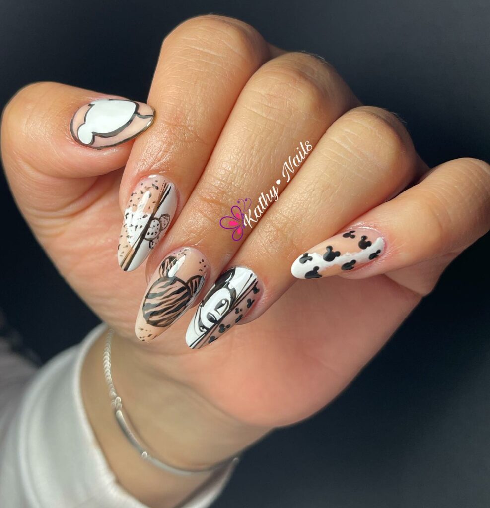 Abstract Mickey Mouse Nails