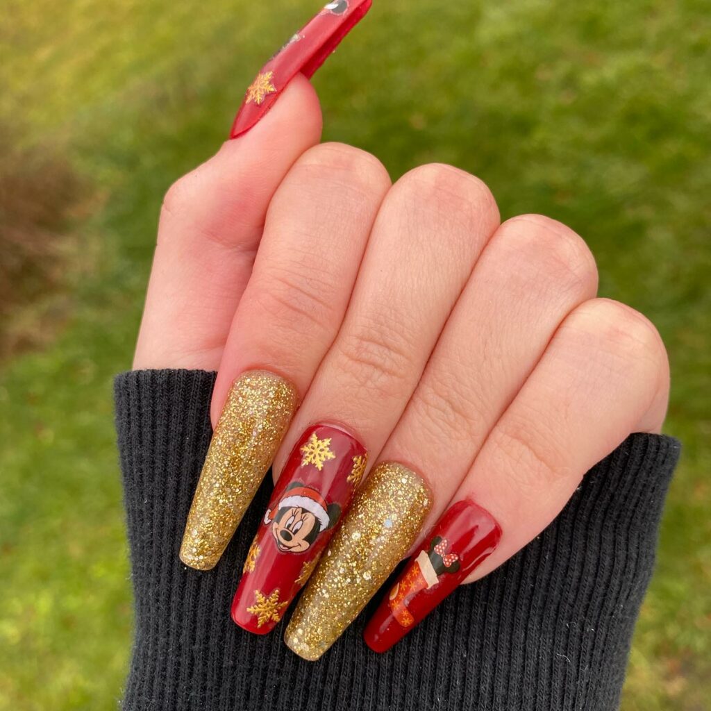 Bold and Playful Mickey Mouse Nails