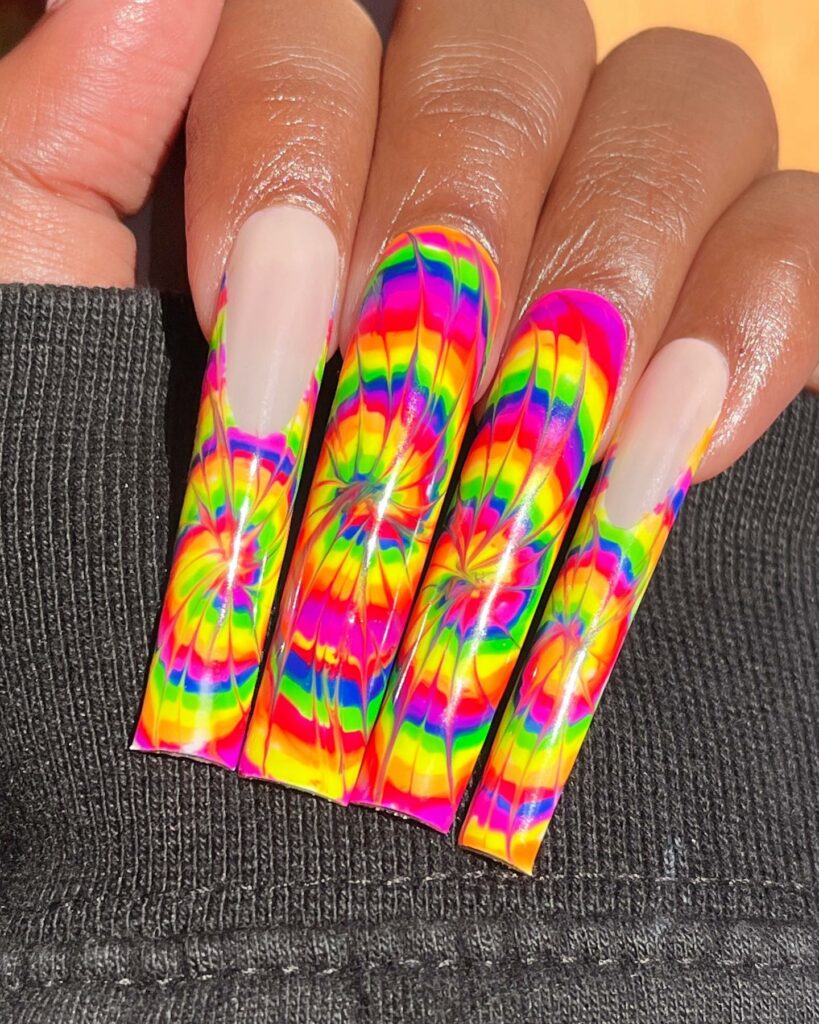 Acrylic Tie-Dye Nails
