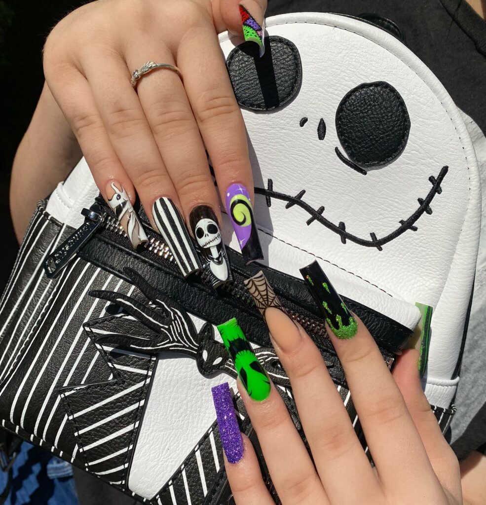 Artistic Coffin Nightmare Before Christmas Nails