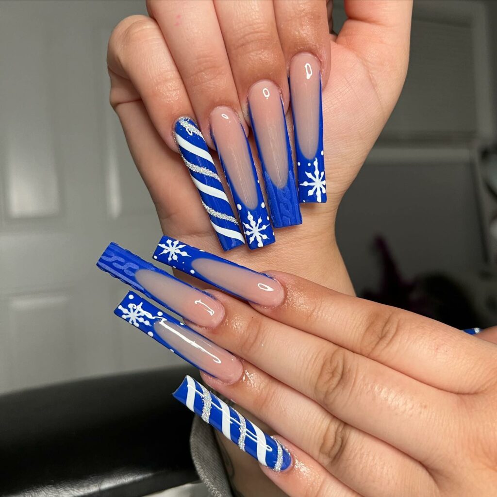 Azure Delights with Snowflake Accents