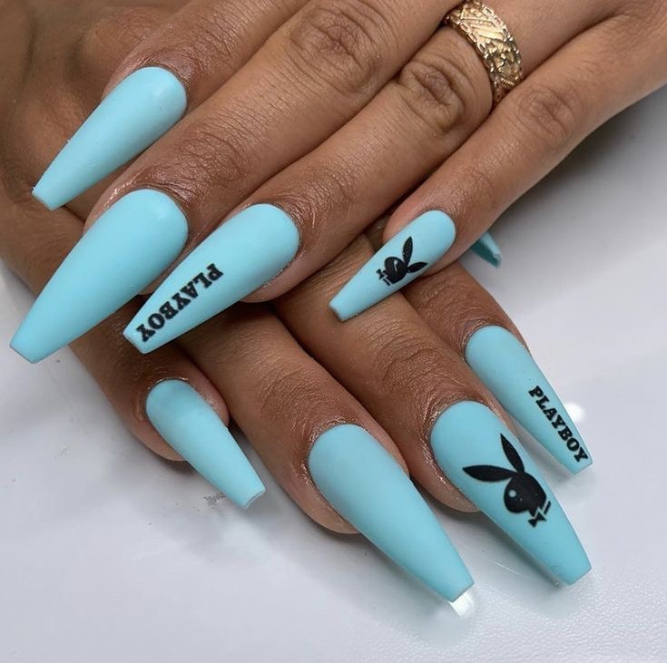 Baby Blue Playboy Nails