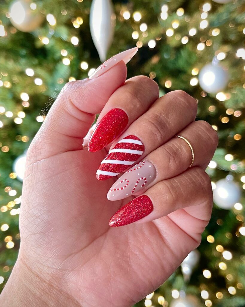 Candy Cane and Glitter Embrace