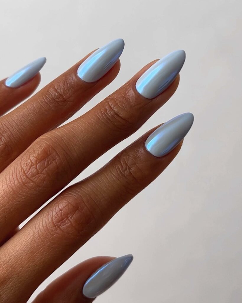 Signature Classic Blue Chrome Nails