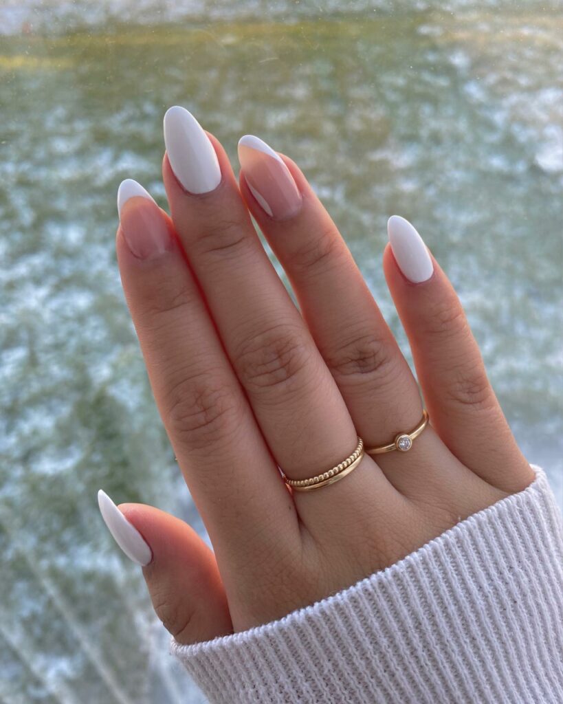 Classic Glossy White Nails