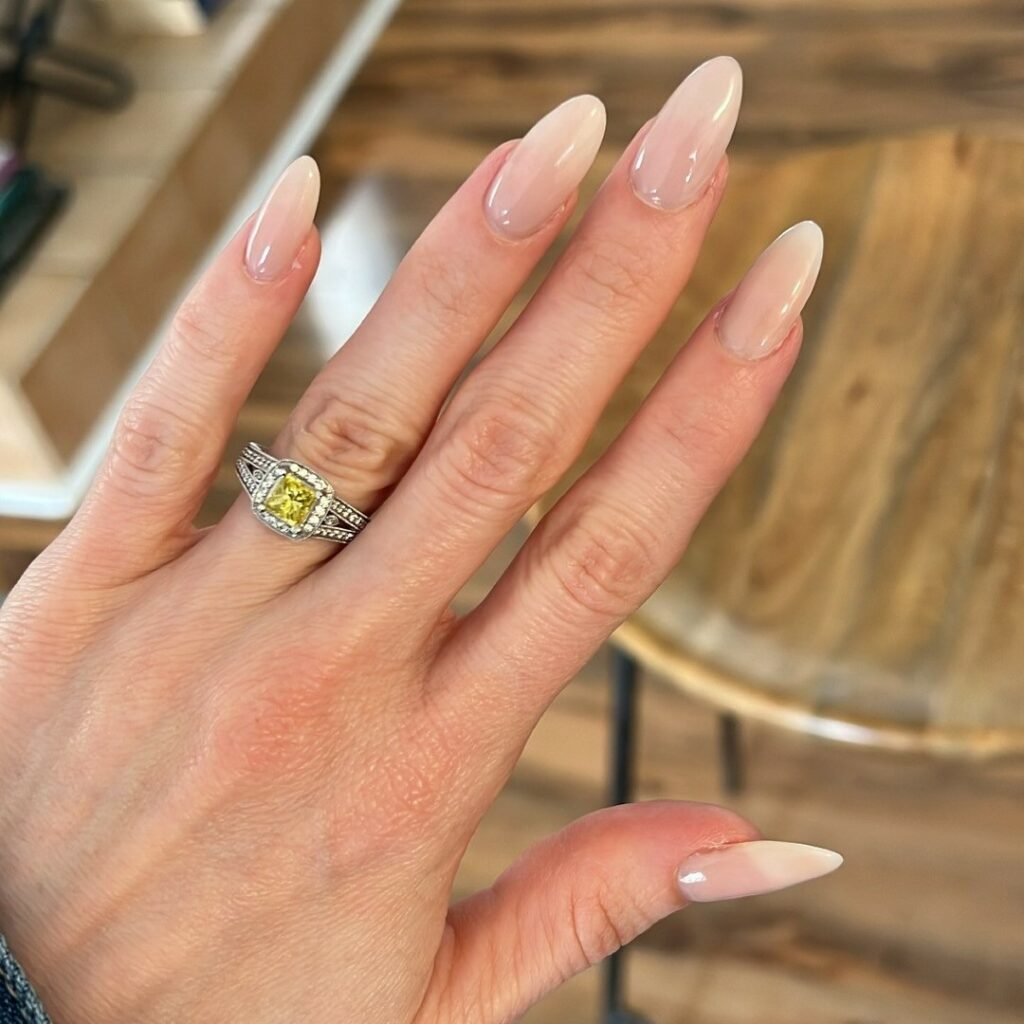 Purity Embodied in Clear Milk Bath Nails
