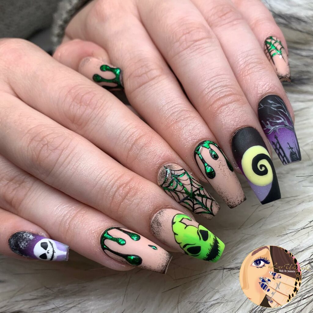 Coffin Nightmare Before Christmas Nails