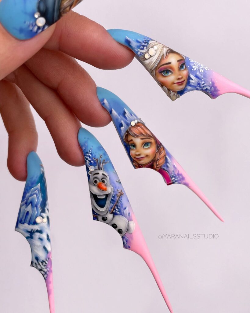 Enchanted Elegant Frozen Inspired Nails