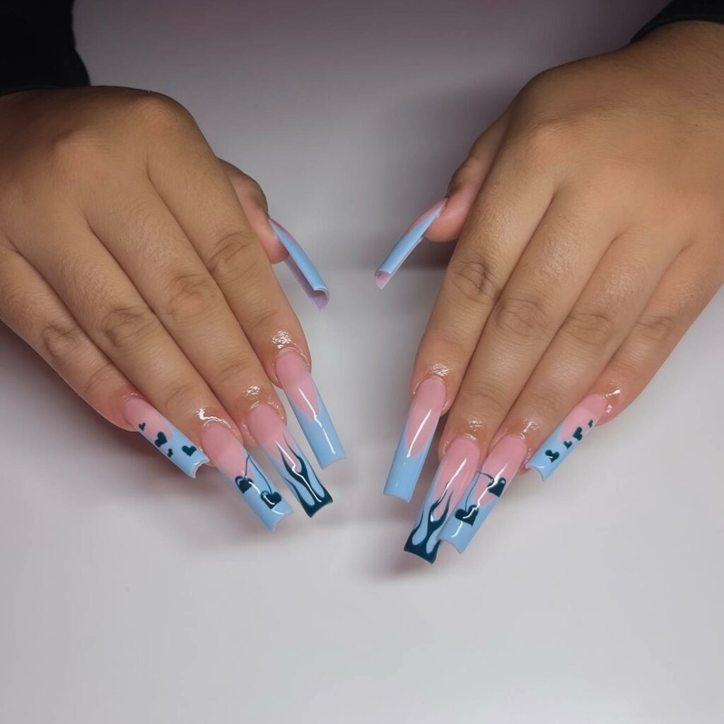 Embracing the Blue Ombre Trend with Coffin Nails