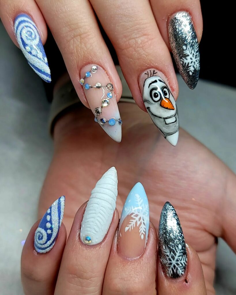 Frozen Inspired Nails Artistry