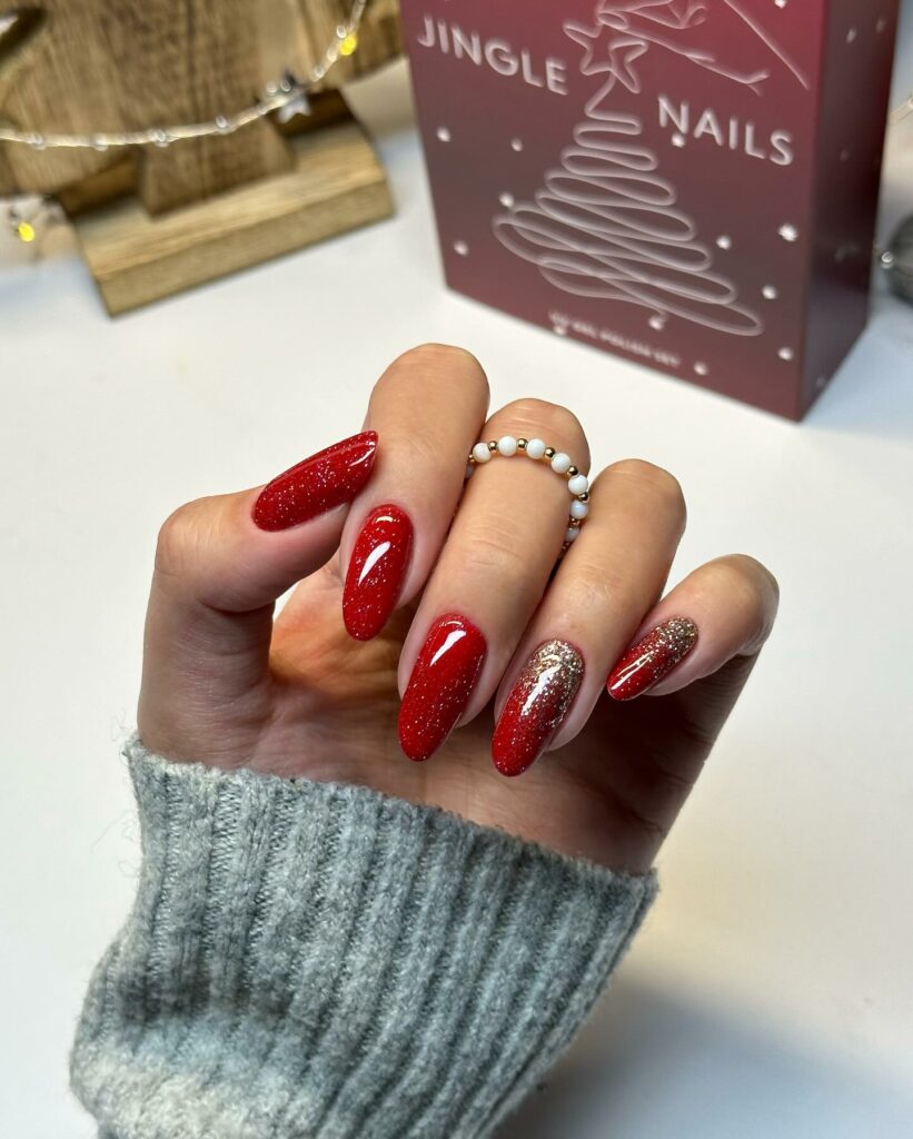 Glittery Red Nails Extravaganza