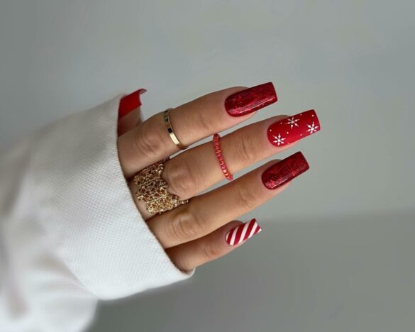 55 Latest Red Nail Ideas To Try In 2024   Holiday Inspired Red Nails 819x1024 1 585x468 