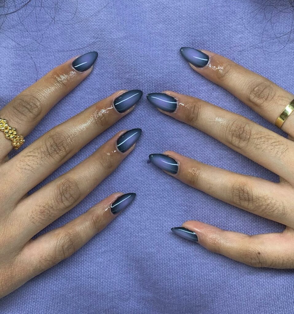 Dazzling Holographic Blue Chrome Nails