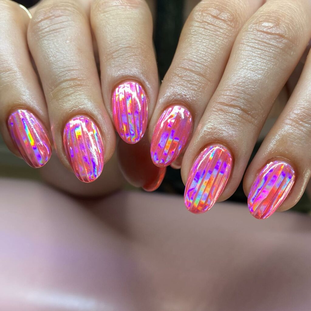 Jelly Pink and Tie-Dye Nail Harmony