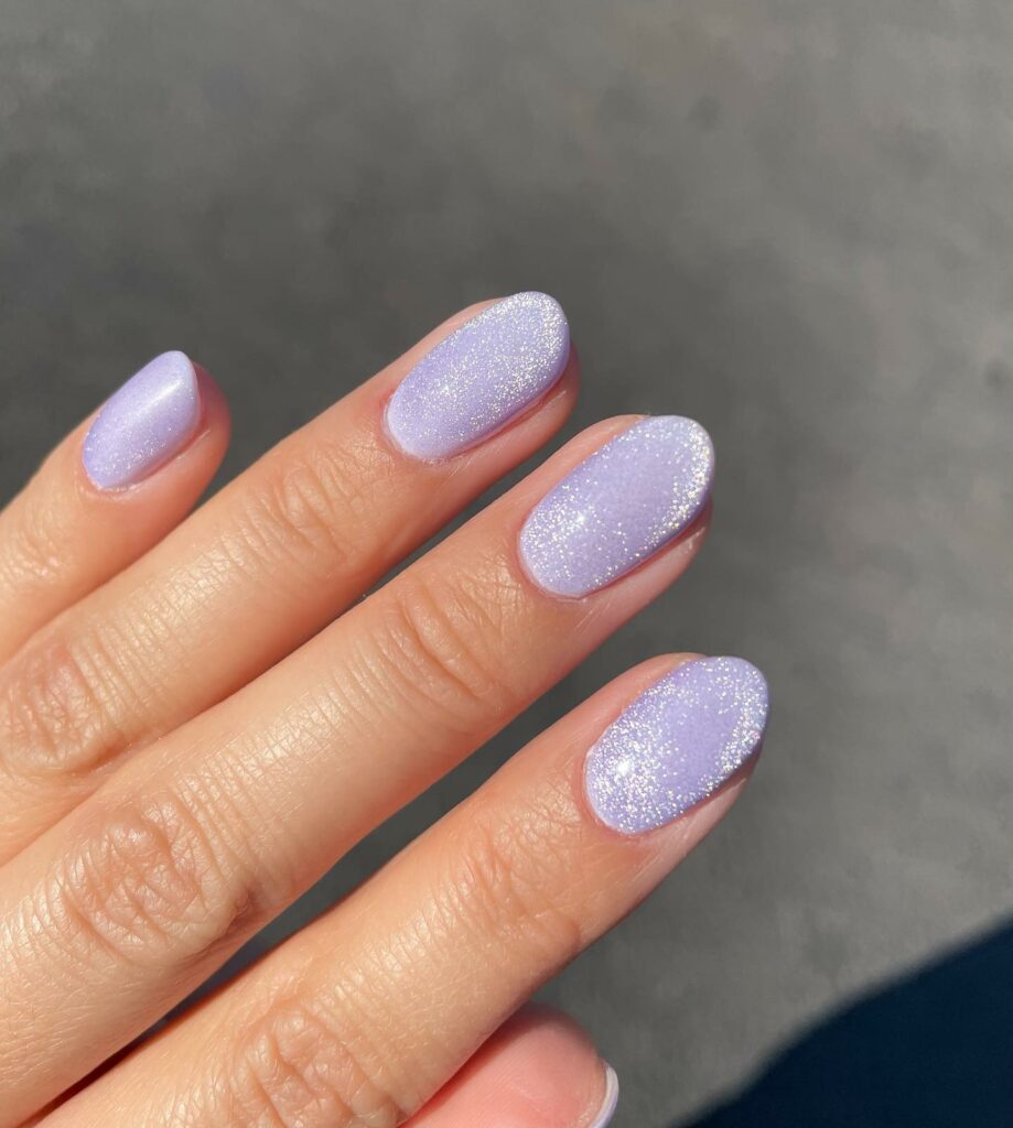 Lavish Lavender Velvet Nails