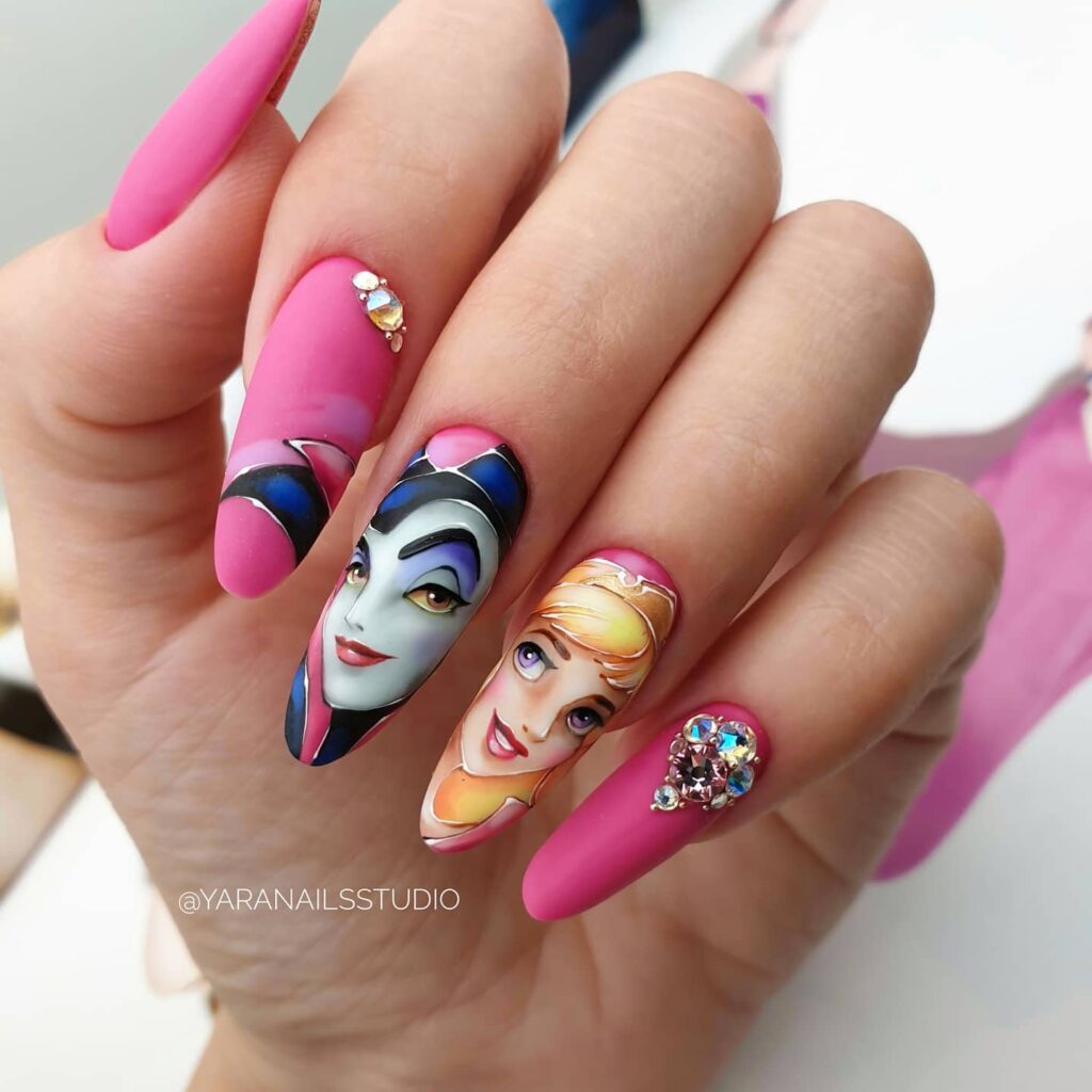 Maleficent Disney Nails