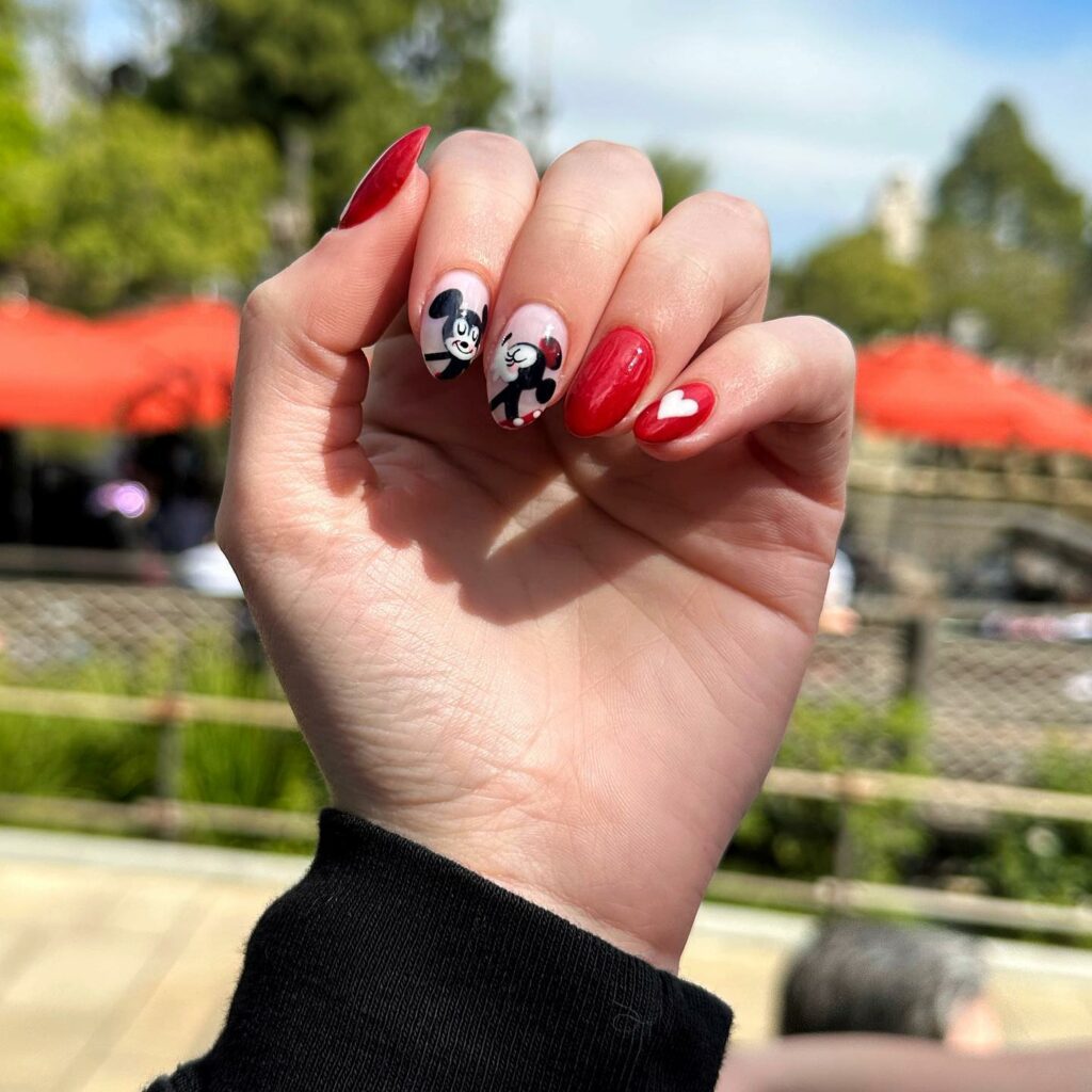 Simple and Chic Mickey Mouse Nails