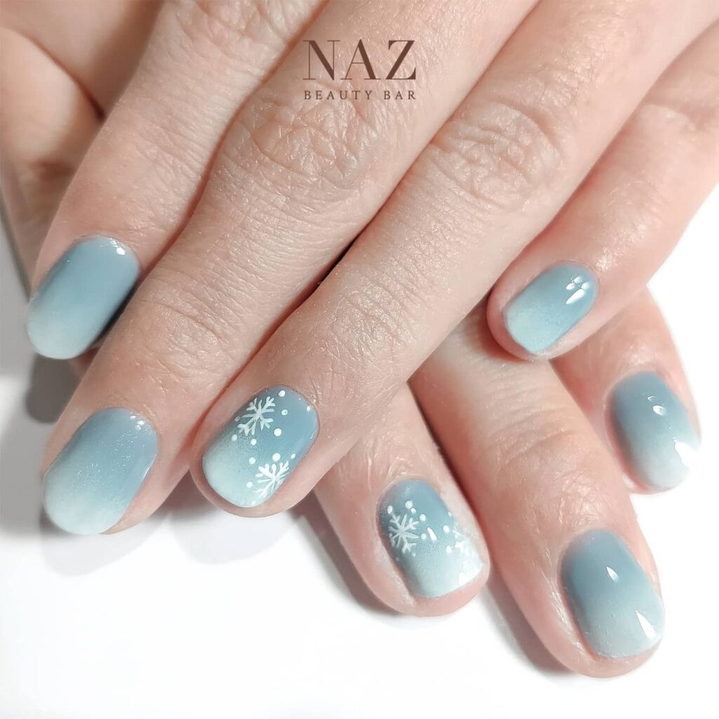 Ombre Frozen Inspired Nails