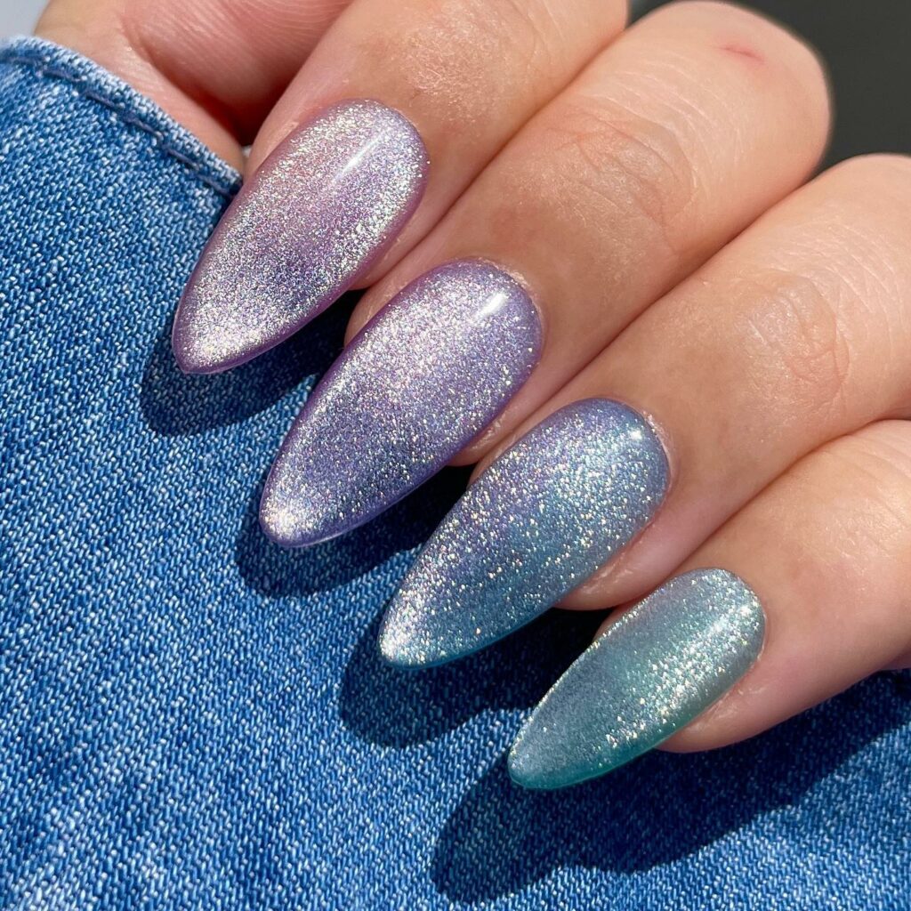 Gradient Ombré Velvet Nails