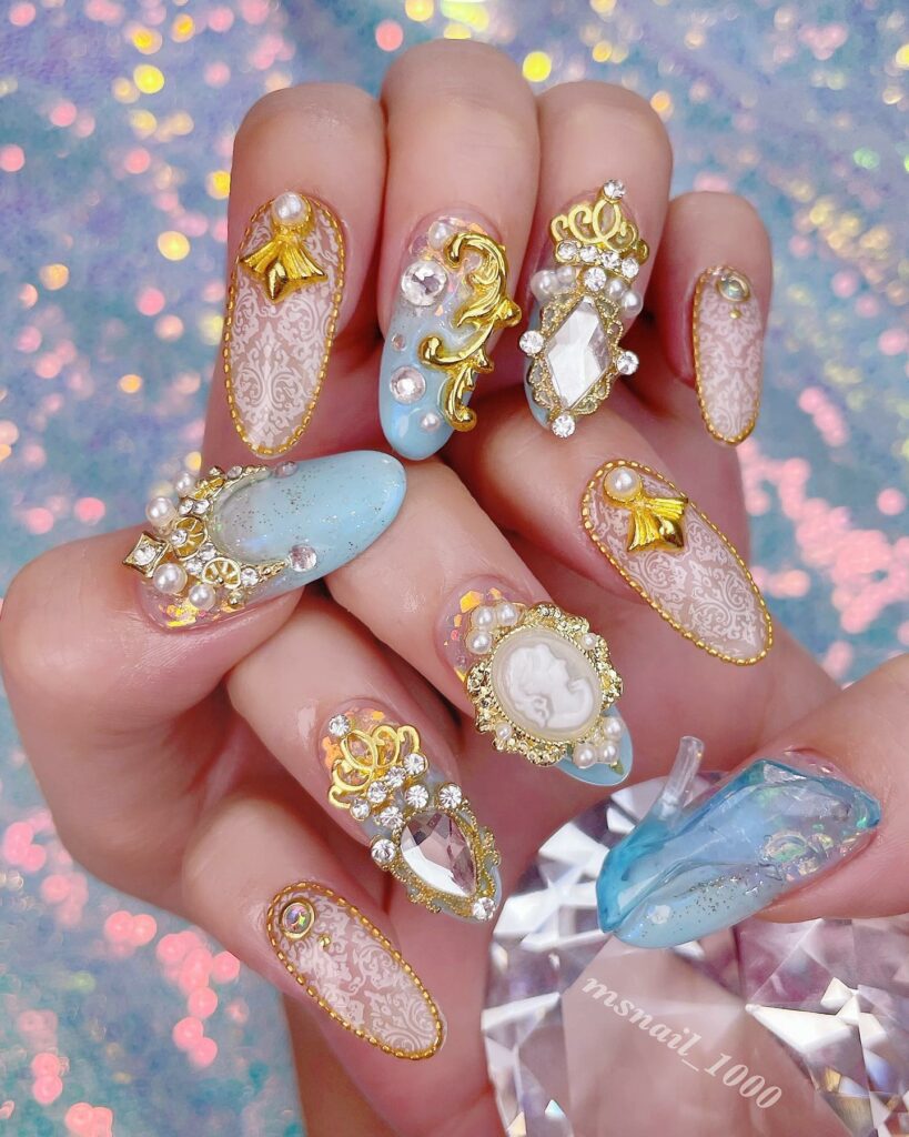 Regal Cinderella-Inspired Nails