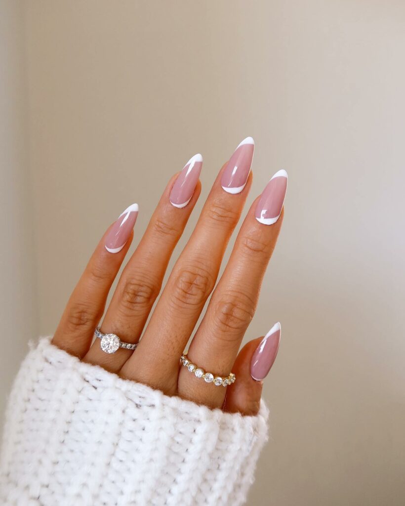 Inverted French Bridesmaid Nails