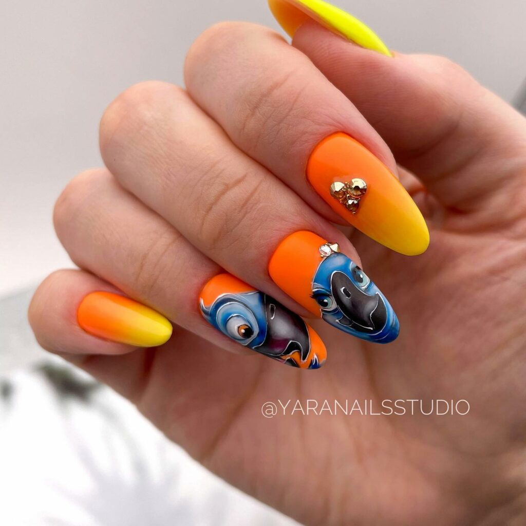Rio Inspired Disney Nails