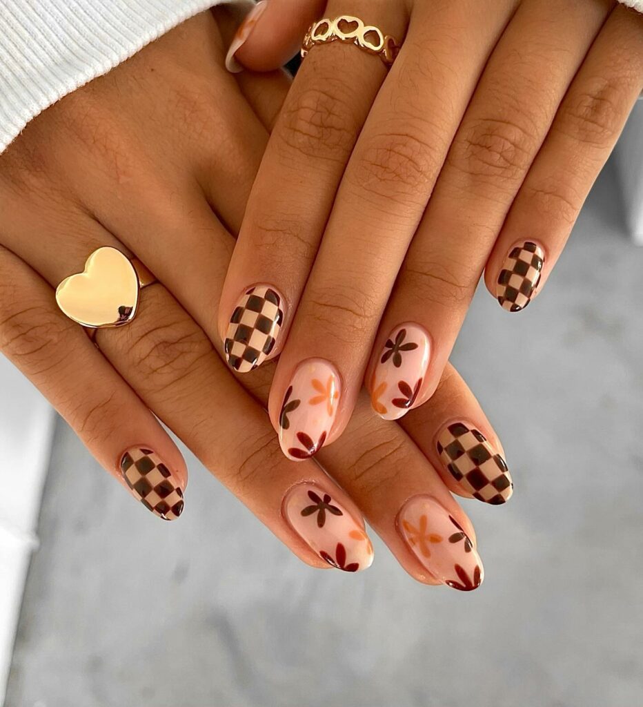 Fall in Love with 57 Short Fall Nail Designs in 2024 10 Harvest Hues on Short Autumn Nails