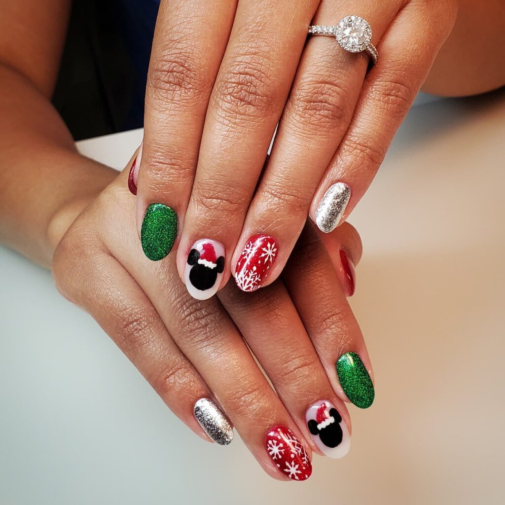 Delicate Short Mickey Mouse Nails