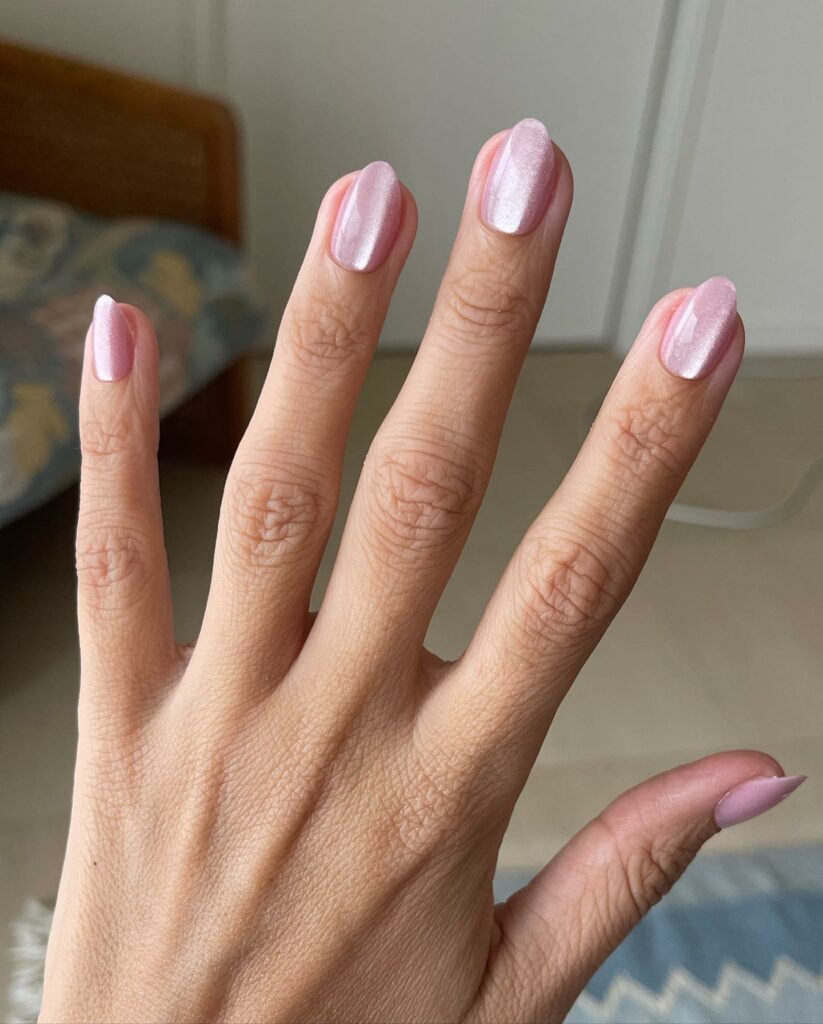 Petite Short Pink Velvet Nails