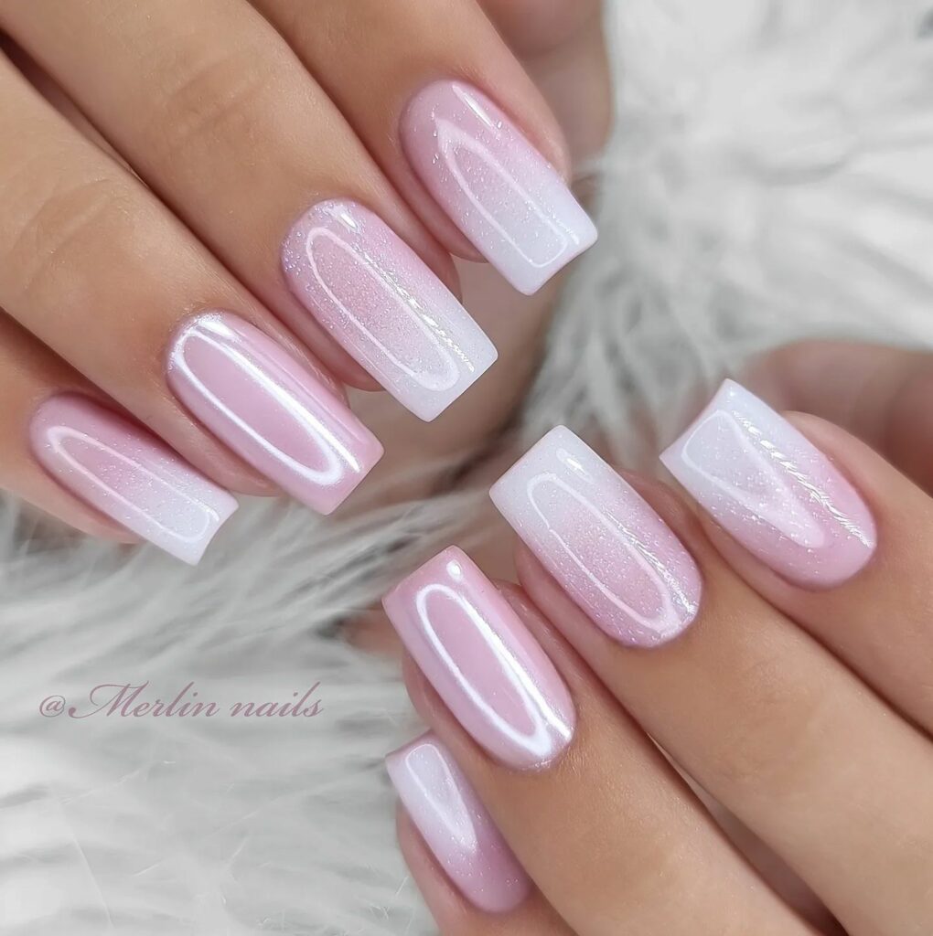 Baby Pink Nails on Squared Tips