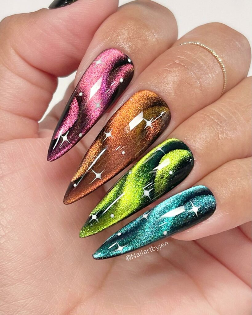 Edgy Stiletto Velvet Nails