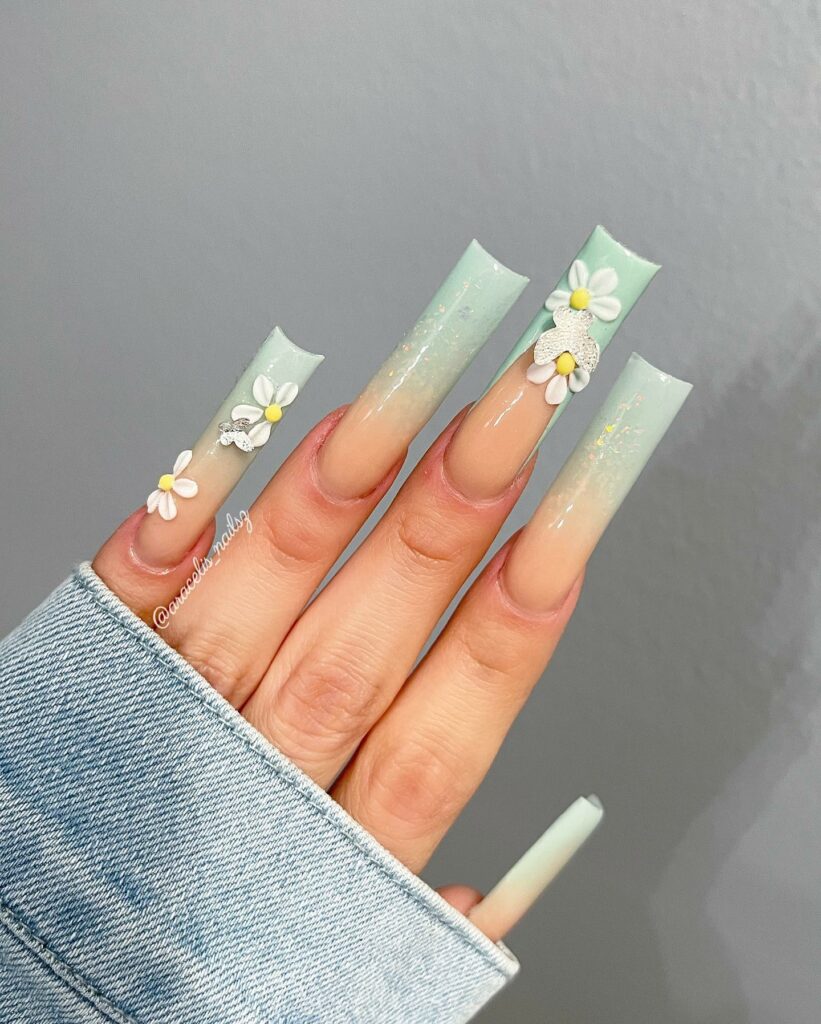 Serene Mint Green Nails