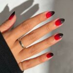 red to black ombre nails