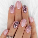 short pink acrylic nails